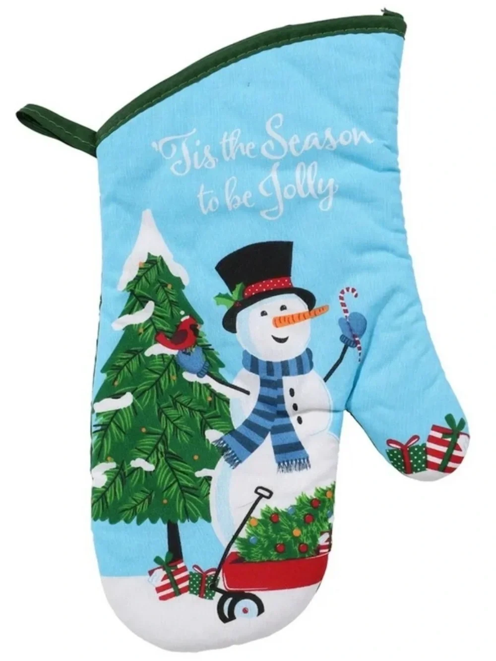 Holiday Snowman Kitchen Towel, Mitt & Pot Holder Set - Blue